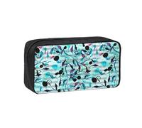 Hnnkloy Acuarela Música Ramas Hojas,Estuche de lápices de Gran Capacidad, portátil, para bolígrafos, Bolsa de papelería para la Escuela y la Oficina.