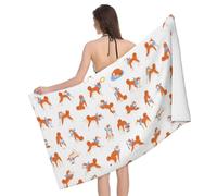 Hnnkloy Adorable Akita Inu,Toalla de Playa de Microfibra Suave de 80 x 130 cm para baño, Hotel, Playa, Gimnasio.