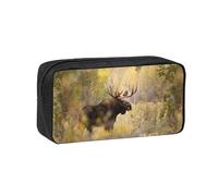 Hnnkloy Alce de Animales Salvajes en el Bosque,Estuche de lápices de Gran Capacidad, portátil, para bolígrafos, Bolsa de papelería para la Escuela y la Oficina.