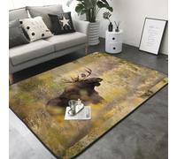 Hnnkloy Alce Salvaje en el Bosque, Alfombra Grande Antideslizante para Sala de Estar o Dormitorio, 208 x 148 cm.