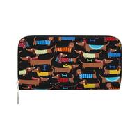 Hnnkloy Amo a mi Perro Salchicha,Carteras de Cuero PU de Gran Capacidad para Hombres y Mujeres.
