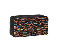 Hnnkloy Amo a mi Perro Salchicha,Estuche de lápices de Gran Capacidad, portátil, para bolígrafos, Bolsa de papelería para la Escuela y la Oficina.