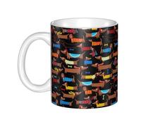 Hnnkloy Amo a mi perro salchicha,Taza de cerámica grande para café, ideal para cocina, restaurante, oficina o cafetería, 330 ml.