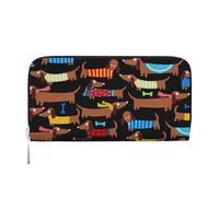 Hnnkloy Amo a mis Perros Salchichas,Carteras de Cuero PU de Gran Capacidad para Hombres y Mujeres.