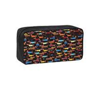 Hnnkloy Amo a mis Perros Salchichas,Estuche de lápices de Gran Capacidad, portátil, para bolígrafos, Bolsa de papelería para la Escuela y la Oficina.