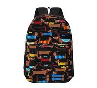 Hnnkloy Amo a mis perros salchichas,Mochila informal de 17 pulgadas con bolsillos, resistente al agua, para la escuela.