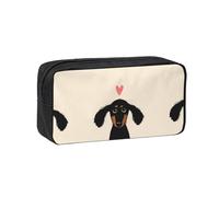Hnnkloy Amor de Cachorro de Perro Salchicha,Estuche de lápices de Gran Capacidad, portátil, para bolígrafos, Bolsa de papelería para la Escuela y la Oficina.