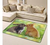 Hnnkloy Amor de Conejo Impreso, Alfombra Grande Antideslizante para Sala de Estar o Dormitorio, 160 x 120 cm.