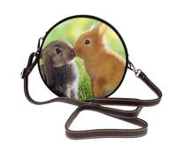 Hnnkloy Amor de conejo impreso,Bolso de hombro de piel sintética, bolso cruzado redondo - Bolso circular para mujer