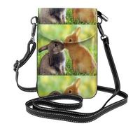 Hnnkloy Amor de conejo impreso,Bolsos para celular para mujer, bolsos pequeños cruzados - Cartera para celular de cuero sintético con ranuras para tarjetas de crédito
