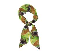 Hnnkloy Amor de conejo impreso, Bufanda de seda sintética para mujer, bufandas de moda para el cuello, pañuelo para el cuello, diadema