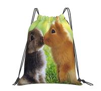 Hnnkloy Amor de conejo impreso,Mochila con cordón unisex, bolsa deportiva para gimnasio, mochila informal para el día a día.