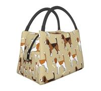 Hnnkloy Animal mascota Beagle lindo e inteligente de dibujos animados,Bolsa de almuerzo portátil, bolsa isotérmica, fiambrera duradera, bolsa térmica reutilizable.