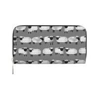 Hnnkloy Animales de Granja de género Neutro Gris para niños ovejas,Carteras de Cuero PU de Gran Capacidad para Hombres y Mujeres.