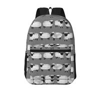 Hnnkloy Animales de granja de género neutro gris para niños ovejas,Mochila informal de 17 pulgadas con bolsillos, resistente al agua, para la escuela.