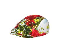Hnnkloy Arbusto de Rosas Rojas Impreso, Gorra Plana para Hombre, Gorra de repartidor de periódicos para Hombre, Boina Ajustable para Conducir
