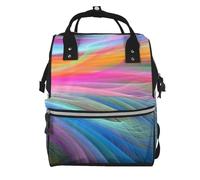 Hnnkloy Arcoíris fractal abstracto.Mochila de maternidad de gran capacidad, bolso cambiador, mochila de viaje para actividades al aire libre.