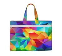 Hnnkloy Arcoíris geométrico,Bolsa de lona para documentos con cremallera, bolso de mano, maletín para la escuela y la oficina.