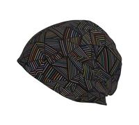 Hnnkloy Arcoíris geométrico Lineal Impreso en 3D,Gorro de Punto de poliéster, Gorro de Calavera, pasamontañas