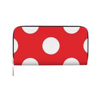 Hnnkloy Área del círculo Rojo,Carteras de Cuero PU de Gran Capacidad para Hombres y Mujeres.