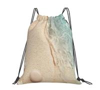 Hnnkloy Arena de mar con estrellas de mar,Mochila con cordón unisex, bolsa deportiva para gimnasio, mochila informal para el día a día.