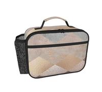 Hnnkloy Argyle de mármol color cobre y oro rosa,Bolsa de almuerzo portátil, fiambrera resistente, bolsa isotérmica reutilizable