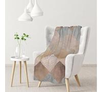 Hnnkloy Argyle de mármol Color Cobre y Oro Rosa,Manta Suave para sofá Cama, cálida, antipilling, de Franela Afelpada, 76 x 102 cm.