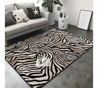 Hnnkloy Arte Abstracto a Rayas con Estampado de Cebra, Alfombra Grande Antideslizante para Sala de Estar o Dormitorio, 208 x 148 cm.