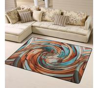 Hnnkloy Arte Abstracto Azul óxido, Alfombra Grande Antideslizante para Sala de Estar o Dormitorio, 160 x 120 cm.