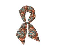 Hnnkloy Arte abstracto azul óxido, Bufanda de seda sintética para mujer, bufandas de moda para el cuello, diadema versátil