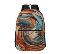 Hnnkloy Arte abstracto azul óxido,Mochila informal de 17 pulgadas con bolsillos, resistente al agua, para la escuela.