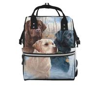 Hnnkloy Arte de un cachorro de perro Labrador Retriever.Mochila de maternidad de gran capacidad, bolso cambiador, mochila de viaje para actividades al aire libre.