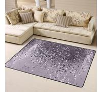 Hnnkloy Arte Decorativo Brillante con Purpurina de una Dama Lavanda resplandeciente, Alfombra Grande Antideslizante para Sala de Estar o Dormitorio, 160 x 120 cm.