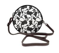 Hnnkloy Asesino de ballenas y orcas,Bolso de hombro de piel sintética, bolso cruzado redondo - Bolso circular para mujer