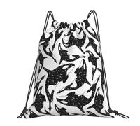 Hnnkloy Asesino de ballenas y orcas,Mochila con cordón unisex, bolsa deportiva para gimnasio, mochila informal para el día a día.