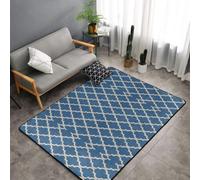 Hnnkloy Azul marroquí y Beige, Alfombra Grande Antideslizante para Sala de Estar o Dormitorio, 150 x 100 cm.