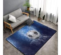 Hnnkloy Balón de fútbol Impreso con Agua, Alfombra Grande Antideslizante para Sala de Estar o Dormitorio, 150 x 100 cm.