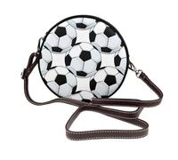 Hnnkloy Balones de fútbol Deportes,Bolso de hombro de piel sintética, bolso cruzado redondo - Bolso circular para mujer