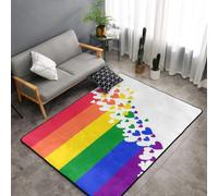 Hnnkloy Bandera arcoíris Orgullo Gay Lesbiana LGBT, Alfombra Grande Antideslizante para Sala de Estar o Dormitorio, 150 x 100 cm.