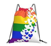 Hnnkloy Bandera arcoíris Orgullo gay Lesbiana LGBT,Mochila con cordón unisex, bolsa deportiva para gimnasio, mochila informal para el día a día.