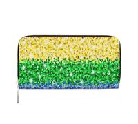 Hnnkloy Bandera del Orgullo LGBT con Purpurina Brillante,Carteras de Cuero PU de Gran Capacidad para Hombres y Mujeres.