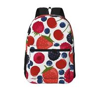 Hnnkloy Bayas maduras que caen Frambuesas,Mochila informal de 17 pulgadas con bolsillos, resistente al agua, para la escuela.