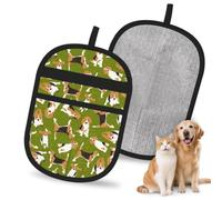 Hnnkloy Beagle Scatter Verde, Paquete de 2 Guantes para Eliminar el Pelo de Mascotas, Guantes de Aseo antiestáticos para Perros y Gatos.