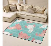 Hnnkloy Bebé ajolote Kawaii Lindo, Alfombra Grande Antideslizante para Sala de Estar o Dormitorio, 160 x 120 cm.