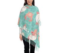 Hnnkloy Bebé ajolote lindo kawaii,Bufanda grande de cachemira sintética para mujer, chal ligero con borlas, 197 x 72 cm