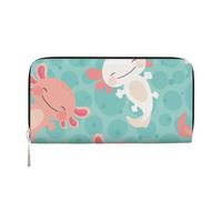 Hnnkloy Bebé ajolote Lindo Kawaii,Carteras de Cuero PU de Gran Capacidad para Hombres y Mujeres.