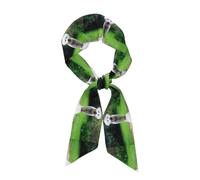 Hnnkloy Bichón Frisé Bokeh Mascotas Perros Parque Perros Blancos, Bufanda de seda sintética para mujer, bufandas de moda para el cuello, pañuelo para el cuello, diadema