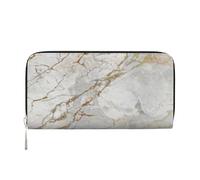 Hnnkloy Blanco Gris Plata Perlado Dorado Mármol Pintado,Carteras de Cuero PU de Gran Capacidad para Hombres y Mujeres.