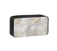 Hnnkloy Blanco Gris Plata Perlado Dorado Mármol Pintado,Estuche de lápices de Gran Capacidad, portátil, para bolígrafos, Bolsa de papelería para la Escuela y la Oficina.