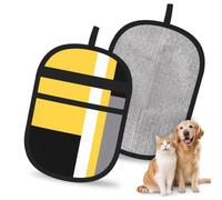 Hnnkloy Bloque Amarillo Gris Negro Blanco, Paquete de 2 Guantes para Eliminar el Pelo de Mascotas, Guantes de Aseo antiestáticos para Perros y Gatos.